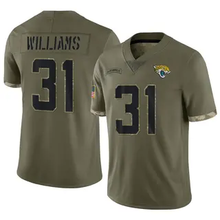 Jacksonville Jaguars Men's Darious Williams Limited 2022 Salute To Service Jersey - Olive
