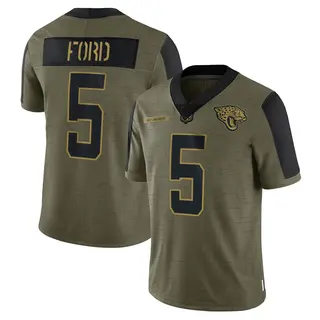 Jacksonville Jaguars Men's Rudy Ford Limited 2021 Salute To Service Jersey - Olive