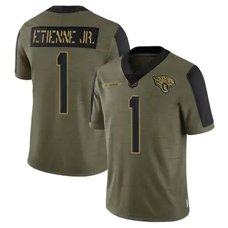 Jacksonville Jaguars Men's Travis Etienne Jr. Limited 2021 Salute To Service Jersey - Olive