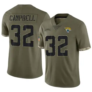 Jacksonville Jaguars Men's Tyson Campbell Limited 2022 Salute To Service Jersey - Olive