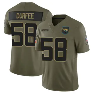 Jacksonville Jaguars Men's Zach Durfee Limited 2025 Salute to Service Jersey - Olive