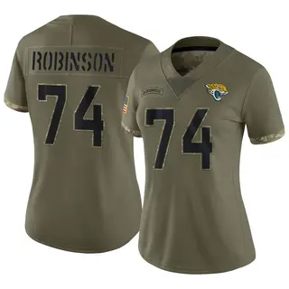 Jacksonville Jaguars Women's Cam Robinson Limited 2022 Salute To Service Jersey - Olive