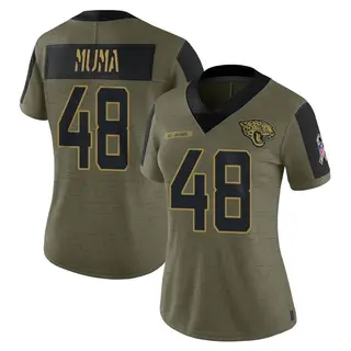 Jacksonville Jaguars Women's Chad Muma Limited 2021 Salute To Service Jersey - Olive