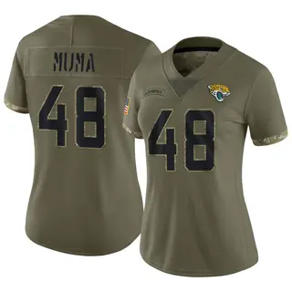 Jacksonville Jaguars Women's Chad Muma Limited 2022 Salute To Service Jersey - Olive