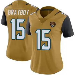 Jacksonville Jaguars Women's Chandler Brayboy Limited Color Rush Vapor Untouchable Jersey - Gold