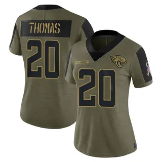 Jacksonville Jaguars Women's Daniel Thomas Limited 2021 Salute To Service Jersey - Olive