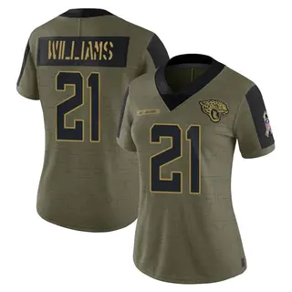 Jacksonville Jaguars Women's Darious Williams Limited 2021 Salute To Service Jersey - Olive