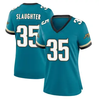 Jacksonville Jaguars Women's Doneiko Slaughter Game Prowler Throwback Jersey - Teal