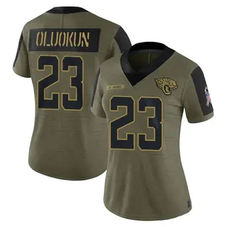 Jacksonville Jaguars Women's Foyesade Oluokun Limited 2021 Salute To Service Jersey - Olive
