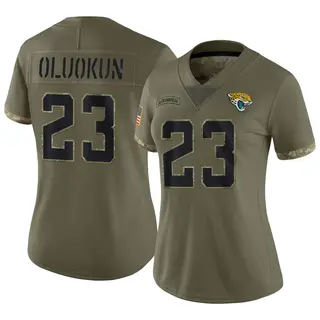 Jacksonville Jaguars Women's Foyesade Oluokun Limited 2022 Salute To Service Jersey - Olive