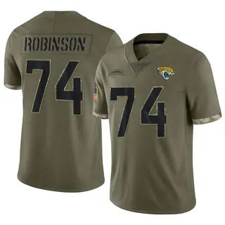 Jacksonville Jaguars Youth Cam Robinson Limited 2022 Salute To Service Jersey - Olive
