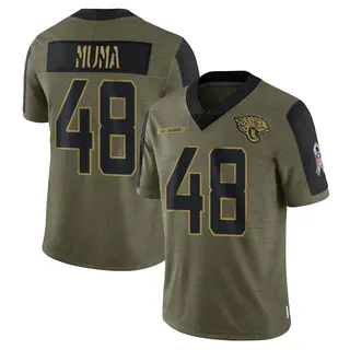 Jacksonville Jaguars Youth Chad Muma Limited 2021 Salute To Service Jersey - Olive