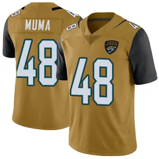 Jacksonville Jaguars Youth Chad Muma Limited Color Rush Vapor Untouchable Jersey - Gold