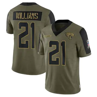 Jacksonville Jaguars Youth Darious Williams Limited 2021 Salute To Service Jersey - Olive