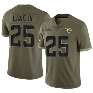 Jacksonville Jaguars Youth Rayuan Lane III Limited 2022 Salute To Service Jersey - Olive
