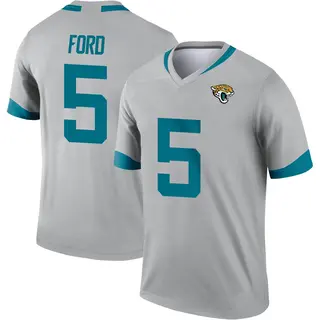 Jacksonville Jaguars Youth Rudy Ford Legend Silver Inverted Jersey